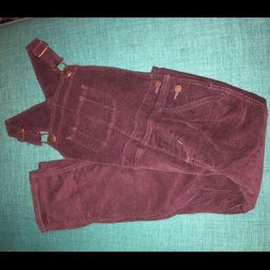 BabyGap Toddler 5 deep purple corduroy overalls